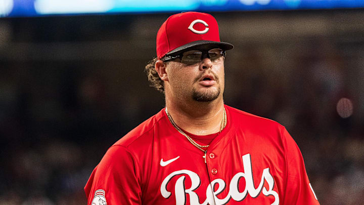 Cincinnati Reds pitcher Zach Maxwell (78) reacts Cincinnati Reds pitcher Zach Maxwell (78) reacts