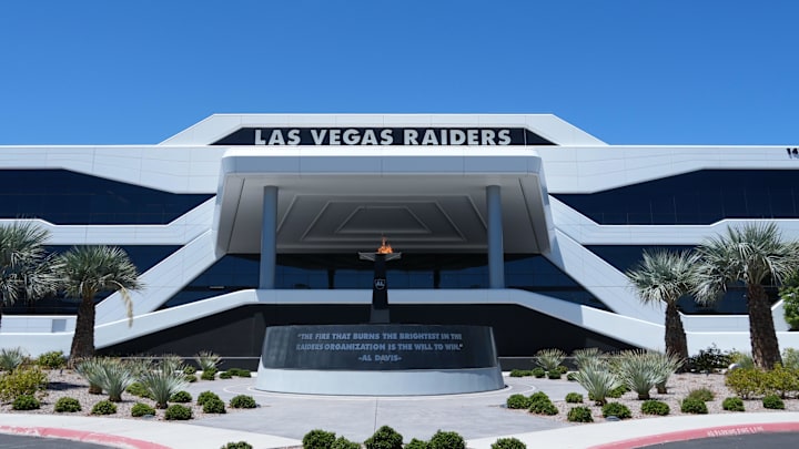 Jul 24, 2025; Henderson, NV, USA; A general overall view of the Las Vegas Raiders headquarters and practice facility at the Intermountain Healthcare Performance Center. Mandatory Credit: Kirby Lee-Imagn Images