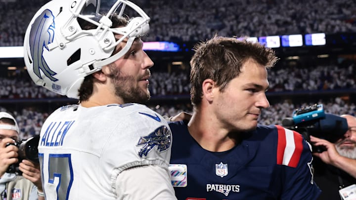 NFL Picks, NFL Predictions; Drake Maye and Josh Allen NFL Picks, NFL Predictions; Drake Maye and Josh Allen