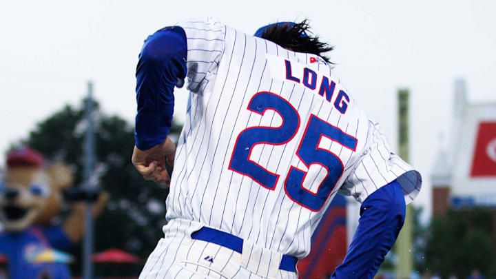 South Bend Cubs outfielder Brett Bateman, right, throws water on infielder Jonathon Long after winning a minor league baseball game 4-3 against the Lake County Captains at Four Winds Field on Friday, June 21, 2024, in South Bend. South Bend Cubs outfielder Brett Bateman, right, throws water on infielder Jonathon Long after winning a minor league baseball game 4-3 against the Lake County Captains at Four Winds Field on Friday, June 21, 2024, in South Bend.