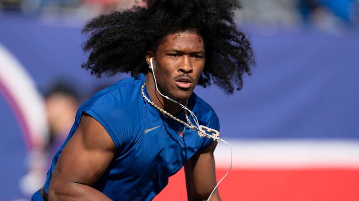 New York Giants wide receiver Ray-Ray McCloud III warms up before during a week 9 game between New York Giants and San Francisco 49ers at MetLife Stadium on Sunday, Nov. 2, 2025.