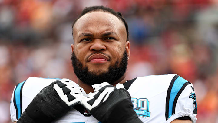 Carolina Panthers offensive lineman Robert Hunt