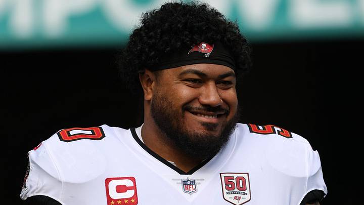 Dec 28, 2025; Miami Gardens, Florida, USA; Tampa Bay Buccaneers defensive tackle Vita Vea (50) walks out for player introductions prior to a game against the Miami Dolphins at Hard Rock Stadium. Mandatory Credit: Nathan Ray Seebeck-Imagn Images Dec 28, 2025; Miami Gardens, Florida, USA; Tampa Bay Buccaneers defensive tackle Vita Vea (50) walks out for player introductions prior to a game against the Miami Dolphins at Hard Rock Stadium. Mandatory Credit: Nathan Ray Seebeck-Imagn Images