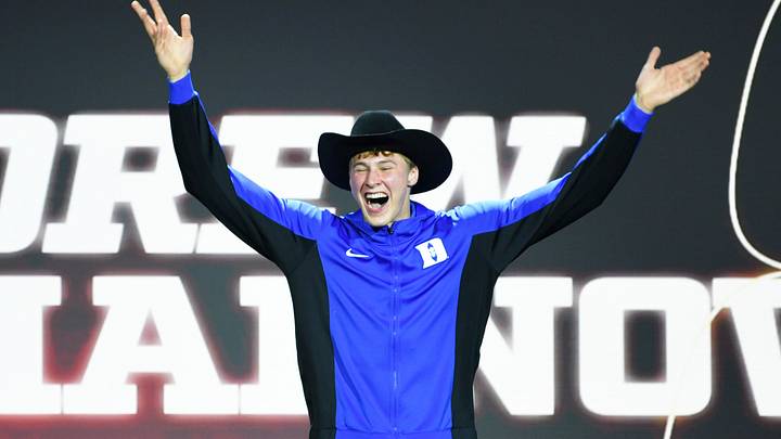 Oct 3, 2026; Durham, NC, USA; Duke Blue Devils forward Drew Scharnowski (8) during the Countdown to Craziness at Cameron Indoor Stadium. Mandatory Credit: Zachary Taft-Imagn Images Oct 3, 2026; Durham, NC, USA; Duke Blue Devils forward Drew Scharnowski (8) during the Countdown to Craziness at Cameron Indoor Stadium. Mandatory Credit: Zachary Taft-Imagn Images