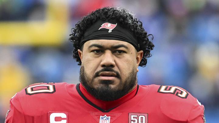 Nov 16, 2025; Orchard Park, New York, USA; Tampa Bay Buccaneers defensive tackle Vita Vea (50) warms up prior to the game against the Buffalo Bills at Highmark Stadium. Mandatory Credit: Mark Konezny-Imagn Images Nov 16, 2025; Orchard Park, New York, USA; Tampa Bay Buccaneers defensive tackle Vita Vea (50) warms up prior to the game against the Buffalo Bills at Highmark Stadium. Mandatory Credit: Mark Konezny-Imagn Images