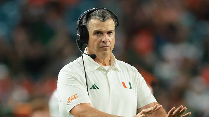 Sep 26, 2026; Miami Gardens, Florida, USA; Miami Hurricanes head coach Mario Cristobal reacts against the Central Michigan Chippewas during the third quarter at Hard Rock Stadium. Mandatory Credit: Sam Navarro-Imagn Images Sep 26, 2026; Miami Gardens, Florida, USA; Miami Hurricanes head coach Mario Cristobal reacts against the Central Michigan Chippewas during the third quarter at Hard Rock Stadium. Mandatory Credit: Sam Navarro-Imagn Images