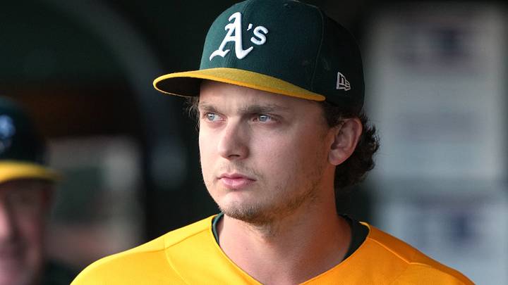 Jun 20, 2026; West Sacramento, California, USA; Athletics first baseman Nick Kurtz (16) before the game against the Los Angeles Angels at Sutter Health Park. Mandatory Credit: Darren Yamashita-Imagn Images Jun 20, 2026; West Sacramento, California, USA; Athletics first baseman Nick Kurtz (16) before the game against the Los Angeles Angels at Sutter Health Park. Mandatory Credit: Darren Yamashita-Imagn Images