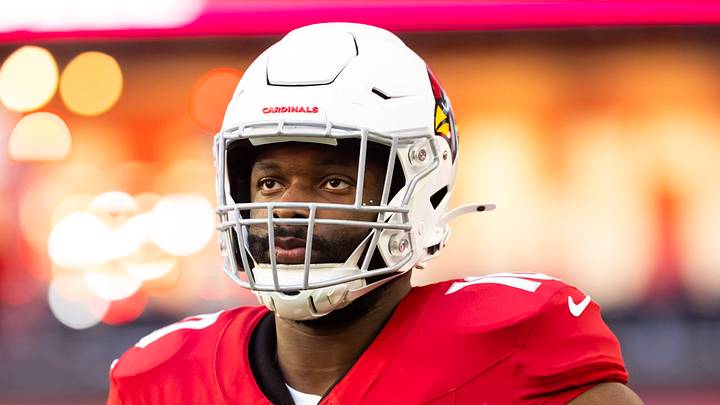 Dec 7, 2025; Glendale, Arizona, USA; Arizona Cardinals linebacker Josh Sweat (10) against the Los Angeles Rams at State Farm Stadium. Mandatory Credit: Mark J. Rebilas-Imagn Images Dec 7, 2025; Glendale, Arizona, USA; Arizona Cardinals linebacker Josh Sweat (10) against the Los Angeles Rams at State Farm Stadium. Mandatory Credit: Mark J. Rebilas-Imagn Images