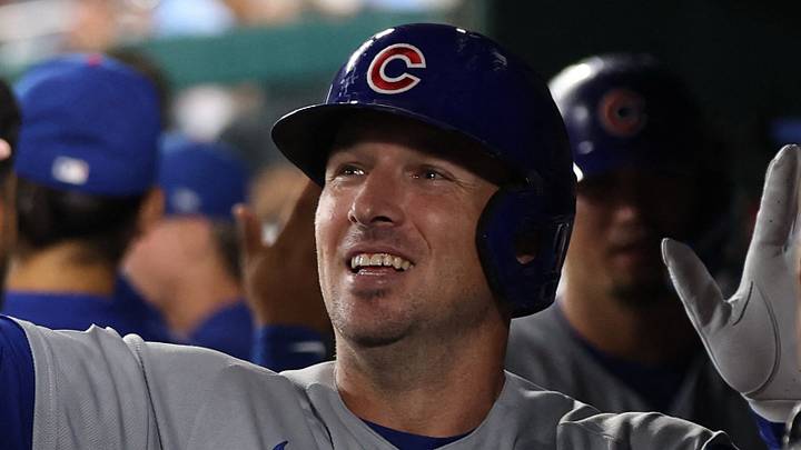 Aug 12, 2026; Washington, District of Columbia, USA; Chicago Cubs third baseman Alex Bregman (3) celebrates with teammates in the dugout after hitting a two run home run, his third of the game, against the Washington Nationals during the eighth inning at Nationals Park. Mandatory Credit: Geoff Burke-Imagn Images Aug 12, 2026; Washington, District of Columbia, USA; Chicago Cubs third baseman Alex Bregman (3) celebrates with teammates in the dugout after hitting a two run home run, his third of the game, against the Washington Nationals during the eighth inning at Nationals Park. Mandatory Credit: Geoff Burke-Imagn Images