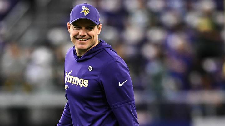 Jan 4, 2026; Minneapolis, Minnesota, USA; Minnesota Vikings head coach Kevin O'Connell is seen during warmups prior to the game against the Green Bay Packers at U.S. Bank Stadium. Jan 4, 2026; Minneapolis, Minnesota, USA; Minnesota Vikings head coach Kevin O'Connell is seen during warmups prior to the game against the Green Bay Packers at U.S. Bank Stadium.