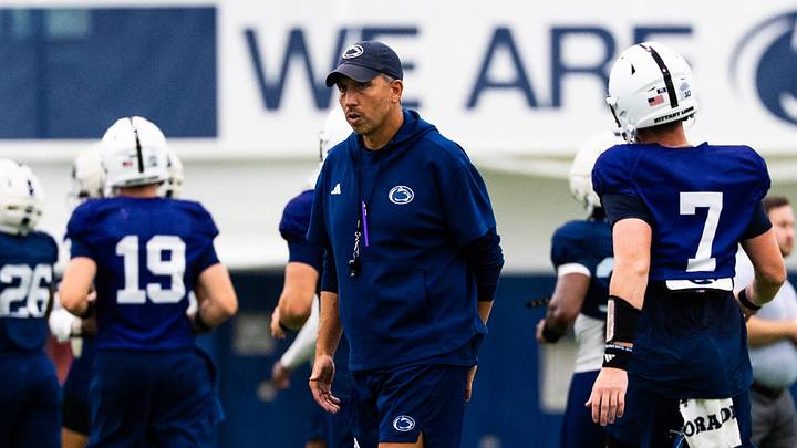 Penn State football head coach Matt Campbell during a practice session inside Holuba Hall on Monday, August 10, 2026, in State College. Penn State football head coach Matt Campbell during a practice session inside Holuba Hall on Monday, August 10, 2026, in State College.