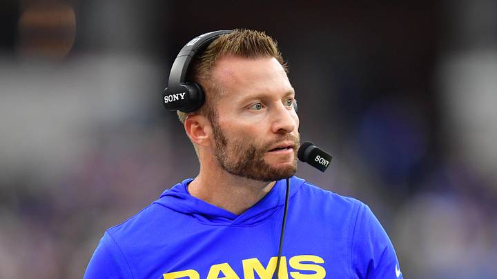 Los Angeles Rams head coach Sean McVay stands on the sidelines