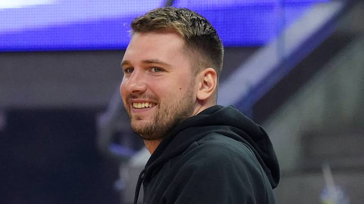 Oct 5, 2025; San Francisco, California, USA; Los Angeles Lakers forward/guard Luka Doncic (77) smiles from the sidelines during the second quarter against the Golden State Warriors at Chase Center. Mandatory Credit: David Gonzales-Imagn Images Oct 5, 2025; San Francisco, California, USA; Los Angeles Lakers forward/guard Luka Doncic (77) smiles from the sidelines during the second quarter against the Golden State Warriors at Chase Center. Mandatory Credit: David Gonzales-Imagn Images