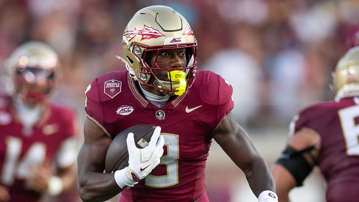 Florida State Seminoles running back Samuel Singleton Jr. (3) sprints towards the end zone. The Florida State Seminoles defeated the New Mexico State Aggies 34-17 at Doak Campbell Stadium on Saturday, Aug. 29, 2026. Florida State Seminoles running back Samuel Singleton Jr. (3) sprints towards the end zone. The Florida State Seminoles defeated the New Mexico State Aggies 34-17 at Doak Campbell Stadium on Saturday, Aug. 29, 2026.