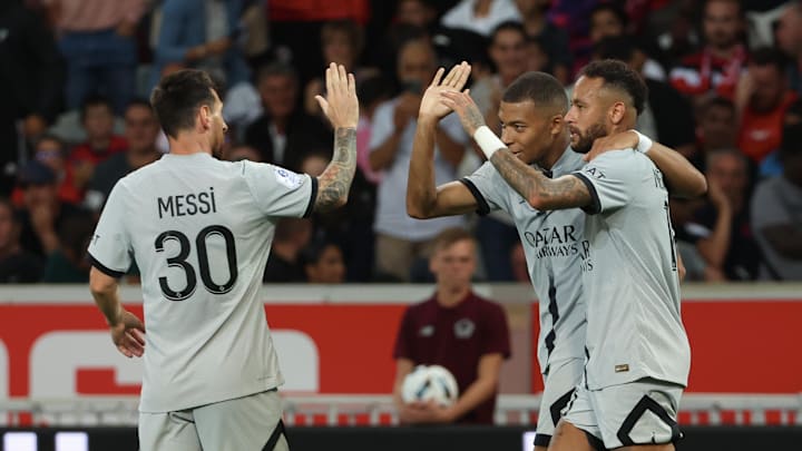 Lionel Messi, Neymar Jr y Mbappé