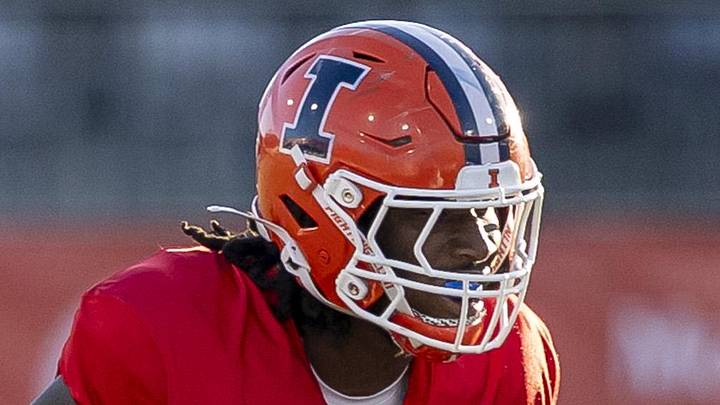 Jan 29, 2026; Mobile, AL, USA; American defensive lineman Gabe Jacas (52) of Illinois lines up during American Senior Bowl practice at Hancock Whitney Stadium. Mandatory Credit: Vasha Hunt-Imagn Images Jan 29, 2026; Mobile, AL, USA; American defensive lineman Gabe Jacas (52) of Illinois lines up during American Senior Bowl practice at Hancock Whitney Stadium. Mandatory Credit: Vasha Hunt-Imagn Images