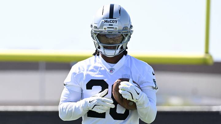 May 20, 2026; Henderson, NV, USA; Las Vegas Raiders cornerback Jermod McCoy (28) practices during organized team activities at Intermountain Health Performance Center. Mandatory Credit: Candice Ward-Imagn Images May 20, 2026; Henderson, NV, USA; Las Vegas Raiders cornerback Jermod McCoy (28) practices during organized team activities at Intermountain Health Performance Center. Mandatory Credit: Candice Ward-Imagn Images