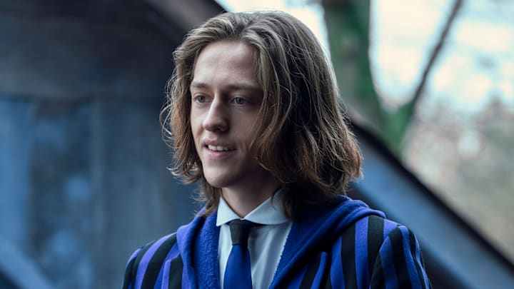 (L to R) Jenna Ortega as Wednesday Addams, Percy Hynes White as Xavier Thorpe in episode 104 of Wednesday.