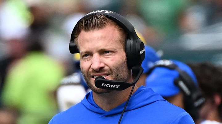 Sep 21, 2025; Philadelphia, Pennsylvania, USA; Los Angeles Rams head coach Sean McVay during the first half at Lincoln Financial Field. Mandatory Credit: Eric Hartline-Imagn Images Sep 21, 2025; Philadelphia, Pennsylvania, USA; Los Angeles Rams head coach Sean McVay during the first half at Lincoln Financial Field. Mandatory Credit: Eric Hartline-Imagn Images