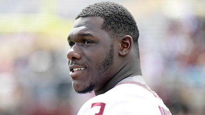 Apr 20, 2024; Tallahassee, Florida, USA; Florida State Seminoles running back Kam Davis (3) during the Spring Showcase at Doak S. Campbell Stadium. Mandatory Credit: Melina Myers-Imagn Images