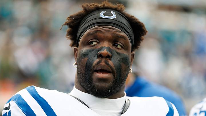 Dec 7, 2025; Jacksonville, Florida, USA; Indianapolis Colts defensive end Kwity Paye (51) looks on before a game against the Jacksonville Jaguars at EverBank Stadium. Mandatory Credit: Matt Pendleton-Imagn Images Dec 7, 2025; Jacksonville, Florida, USA; Indianapolis Colts defensive end Kwity Paye (51) looks on before a game against the Jacksonville Jaguars at EverBank Stadium. Mandatory Credit: Matt Pendleton-Imagn Images