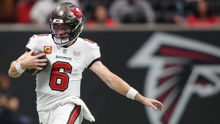 Tampa Bay Buccaneers quarterback Baker Mayfield (6) will have a little extra motivation when the Bucs and Falcons face off in 2026. Tampa Bay Buccaneers quarterback Baker Mayfield (6) will have a little extra motivation when the Bucs and Falcons face off in 2026.