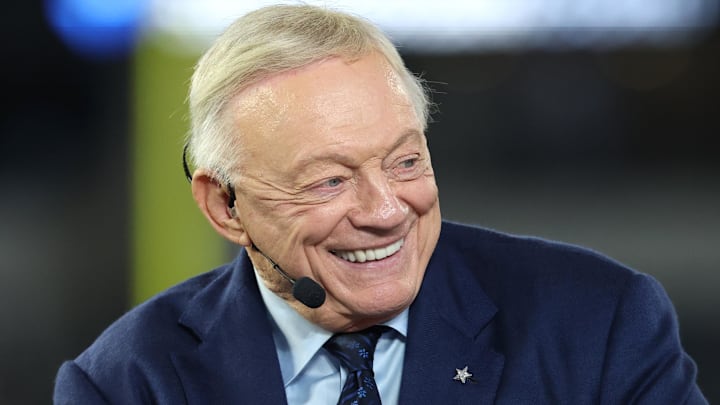 Dallas Cowboys owner Jerry Jones talks before the game against the Arizona Cardinals. Dallas Cowboys owner Jerry Jones talks before the game against the Arizona Cardinals.