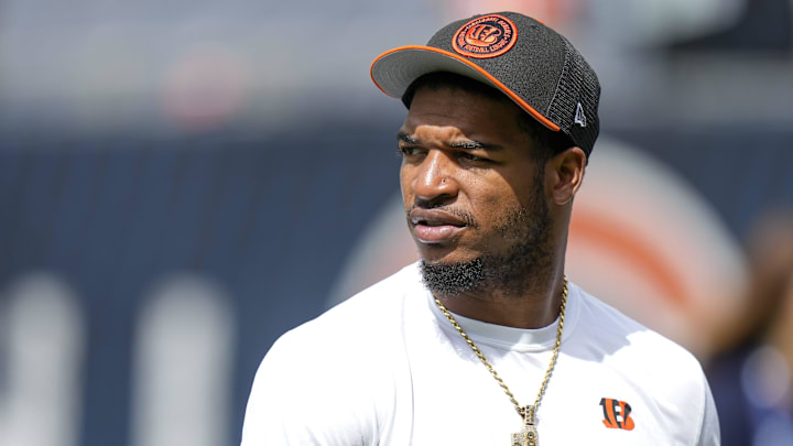 Cincinnati Bengals wide receiver Ja'Marr Chase (1) walks the field during warmups before the NFL Preseason Week 2 game between the Chicago Bears and the Cincinnati Bengals at Soldier Field in downtown Chicago on Saturday, Aug. 17, 2024. Cincinnati Bengals wide receiver Ja'Marr Chase (1) walks the field during warmups before the NFL Preseason Week 2 game between the Chicago Bears and the Cincinnati Bengals at Soldier Field in downtown Chicago on Saturday, Aug. 17, 2024.