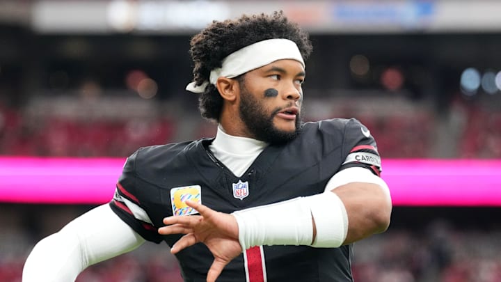 Oct 5, 2025; Glendale, Arizona, USA; Arizona Cardinals quarterback Kyler Murray (1) warms up before their game against the Tennessee Titans at State Farm Stadium. Mandatory Credit: Joe Camporeale-Imagn Images Oct 5, 2025; Glendale, Arizona, USA; Arizona Cardinals quarterback Kyler Murray (1) warms up before their game against the Tennessee Titans at State Farm Stadium. Mandatory Credit: Joe Camporeale-Imagn Images