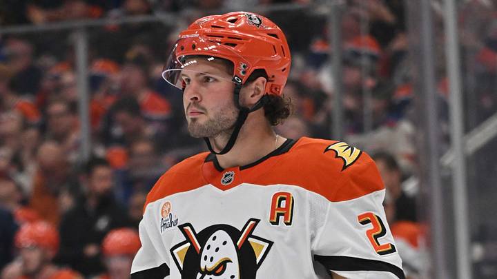 Apr 20, 2026; Edmonton, Alberta, CAN; Anaheim Ducks center Mason McTavish (23) is seen out on the ice in a game against the Edmonton Oilers in game one of the first round of the 2026 Stanley Cup Playoffs during the second period at Rogers Place. Mandatory Credit: Walter Tychnowicz-Imagn Images