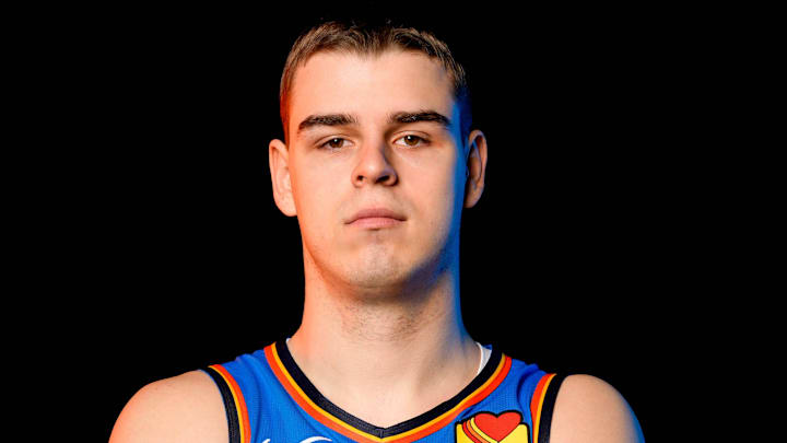 Nikola Topic is pictured during the Thunder media day at the Paycom Center in Oklahoma City, on Monday, Sept. 30, 2024.
