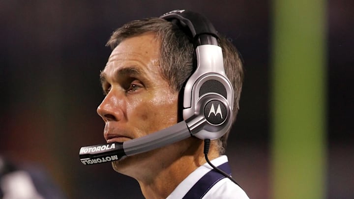 Former Buffalo Bills head coach, Lions interim head coach Dick Jauron on the sideline against Bears in preseason 