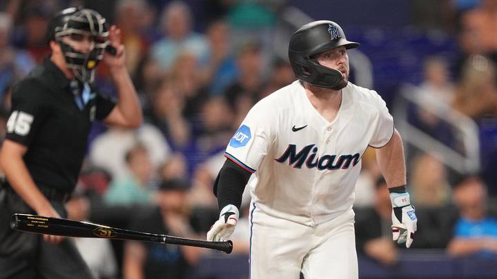 Miami Marlins catcher Liam Hicks.
