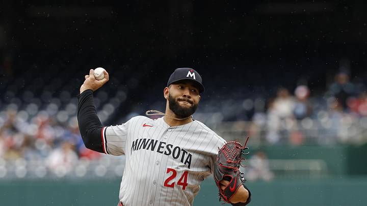 May 6, 2026; Washington, District of Columbia, USA; Minnesota Twins starting pitcher Simeon Woods Richardson (24) pitches against the Washington Nationals during the first inning at Nationals Park.