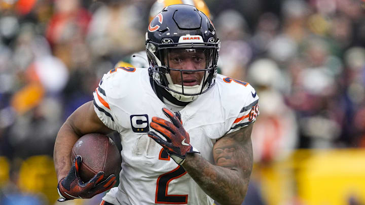 Jan 5, 2025; Green Bay, Wisconsin, USA; Chicago Bears wide receiver DJ Moore (2) during the game against the Green Bay Packers at Lambeau Field. Mandatory Credit: Jeff Hanisch-Imagn Images Jan 5, 2025; Green Bay, Wisconsin, USA; Chicago Bears wide receiver DJ Moore (2) during the game against the Green Bay Packers at Lambeau Field. Mandatory Credit: Jeff Hanisch-Imagn Images