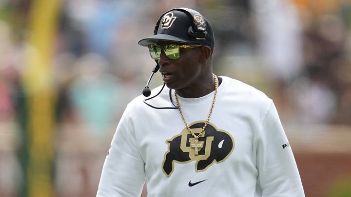 Sep 26, 2026; Waco, Texas, USA; Colorado Buffaloes head coach Deion Sanders looks on during the second half against the Baylor Bears at McLane Stadium. Mandatory Credit: Chris Jones-Imagn Images Sep 26, 2026; Waco, Texas, USA; Colorado Buffaloes head coach Deion Sanders looks on during the second half against the Baylor Bears at McLane Stadium. Mandatory Credit: Chris Jones-Imagn Images