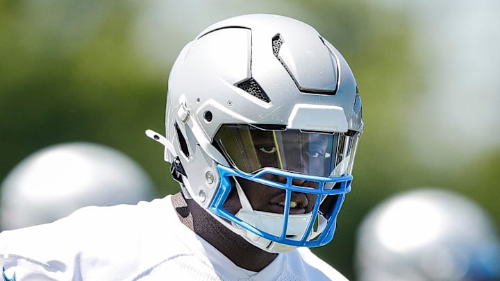Detroit Lions defensive tackle Brodric Martin (99) practices during OTAs at team's Performance Center. Detroit Lions defensive tackle Brodric Martin (99) practices during OTAs at team's Performance Center.