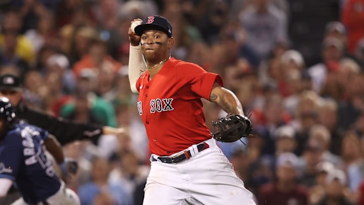 Rafael Devers es uno de los regulares de los Medias Rojas en los playoffs del 2021 