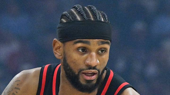 Apr 8, 2026; Cleveland, Ohio, USA; Atlanta Hawks guard Nickeil Alexander-Walker (7) brings the ball up court against the Cleveland Cavaliers in the first quarter at Rocket Arena. Mandatory Credit: David Richard-Imagn Images