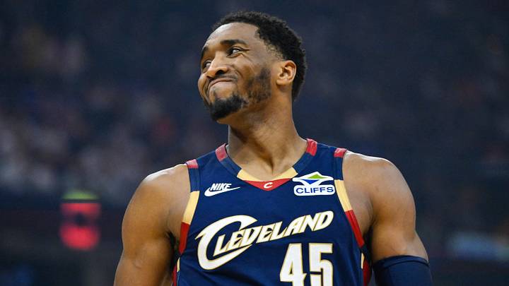 Cleveland Cavaliers guard Donovan Mitchell (45) reacts (Mandatory Credit: David Richard-Imagn Images) Cleveland Cavaliers guard Donovan Mitchell (45) reacts (Mandatory Credit: David Richard-Imagn Images)