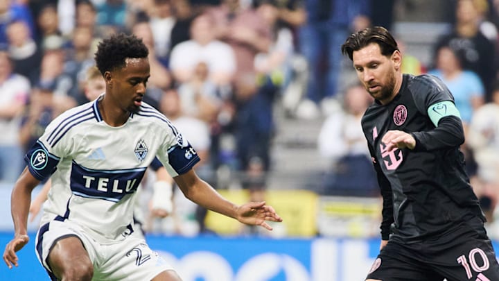 Lionel Messi (right) wasn't able to get the better of Vancovuer Whitecaps FC on Thursday night