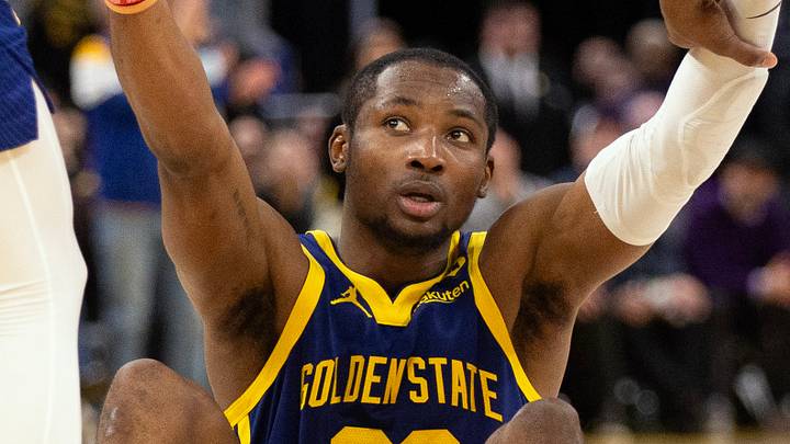 Jan 25, 2024; San Francisco, California, USA; Golden State Warriors forward Jonathan Kuminga (00) is helped up by his teammates after being fouled on a made basket during the fourth quarter against the Sacramento Kings at Chase Center. Mandatory Credit: D. Ross Cameron-USA TODAY Sports Jan 25, 2024; San Francisco, California, USA; Golden State Warriors forward Jonathan Kuminga (00) is helped up by his teammates after being fouled on a made basket during the fourth quarter against the Sacramento Kings at Chase Center. Mandatory Credit: D. Ross Cameron-USA TODAY Sports