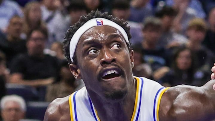 Indiana Pacers forward Pascal Siakam drives to the basket against Orlando Magic forward Paolo Banchero.