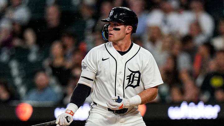 Detroit Tigers third baseman Kevin McGonigle (7) gets ready to bat against Minnesota Twins during the first inning at Comerica Park in Detroit.