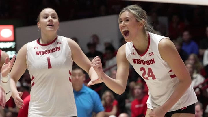 Wisconsin setter Charlie Fuerbringer (24). Wisconsin setter Charlie Fuerbringer (24).