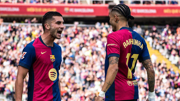 Ferran Torres (left) and Raphinha will hope to ensure Robert Lewandowski's absence isn't felt for Barcelona. Ferran Torres (left) and Raphinha will hope to ensure Robert Lewandowski's absence isn't felt for Barcelona.