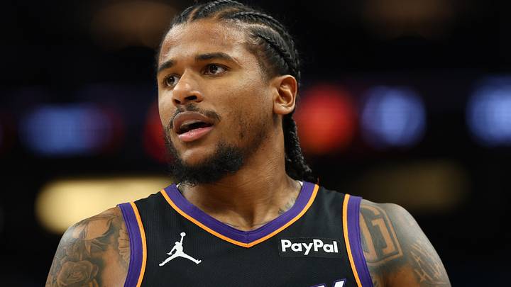 Apr 27, 2026; Phoenix, Arizona, USA; Phoenix Suns guard Jalen Green (4) against the Oklahoma City Thunder during game four of the first round of the 2026 NBA Playoffs at Mortgage Matchup Center. Mandatory Credit: Mark J. Rebilas-Imagn Images Apr 27, 2026; Phoenix, Arizona, USA; Phoenix Suns guard Jalen Green (4) against the Oklahoma City Thunder during game four of the first round of the 2026 NBA Playoffs at Mortgage Matchup Center. Mandatory Credit: Mark J. Rebilas-Imagn Images