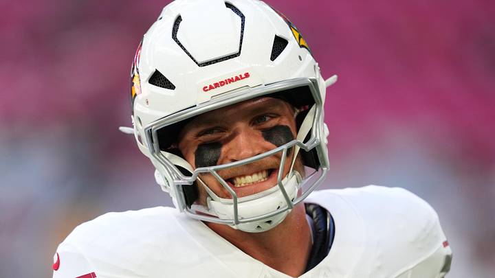 Dec 21, 2025; Glendale, Arizona, USA;  Arizona Cardinals tight end Trey McBride (85) on the field during warm ups prior to a game against the Atlanta Falcons at State Farm Stadium. Mandatory Credit: Joe Camporeale-Imagn Images
