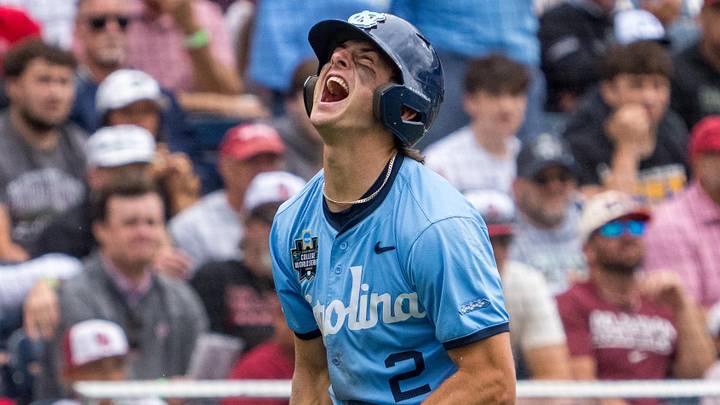 Jun 21, 2026; Omaha, NE, USA; North Carolina Tar Heels shortstop Jake Schaffner (2) celebrates after scoring on a wild pitch against the Oklahoma Sooners during the third inning at Charles Schwab Field. Mandatory Credit: Dylan Widger-Imagn Images Jun 21, 2026; Omaha, NE, USA; North Carolina Tar Heels shortstop Jake Schaffner (2) celebrates after scoring on a wild pitch against the Oklahoma Sooners during the third inning at Charles Schwab Field. Mandatory Credit: Dylan Widger-Imagn Images