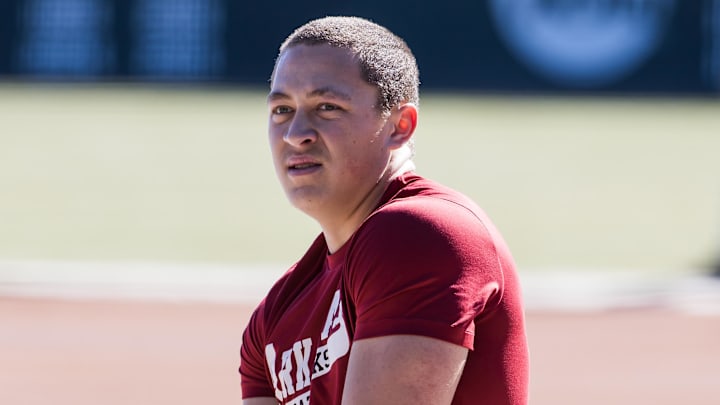 Arkansas Razorbacks outfielder Kuhio Aloy is a key hitter in this season's lineup, which has potential but has suffered inconsistency int he first 10 games of 2026. Arkansas Razorbacks outfielder Kuhio Aloy is a key hitter in this season's lineup, which has potential but has suffered inconsistency int he first 10 games of 2026.